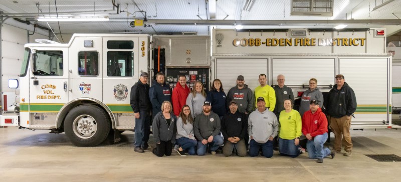Insight FS employees and Cobb-Eden fire district volunteers pose in front of a fire truck. Insight FS employees and Cobb-Eden fire district volunteers pose in front of a fire truck. Photo by Insight FS Senior Marketing Specialist, Katie Oehm