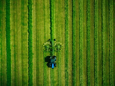 aerial view of tractor