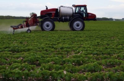Herbicide spraying in field